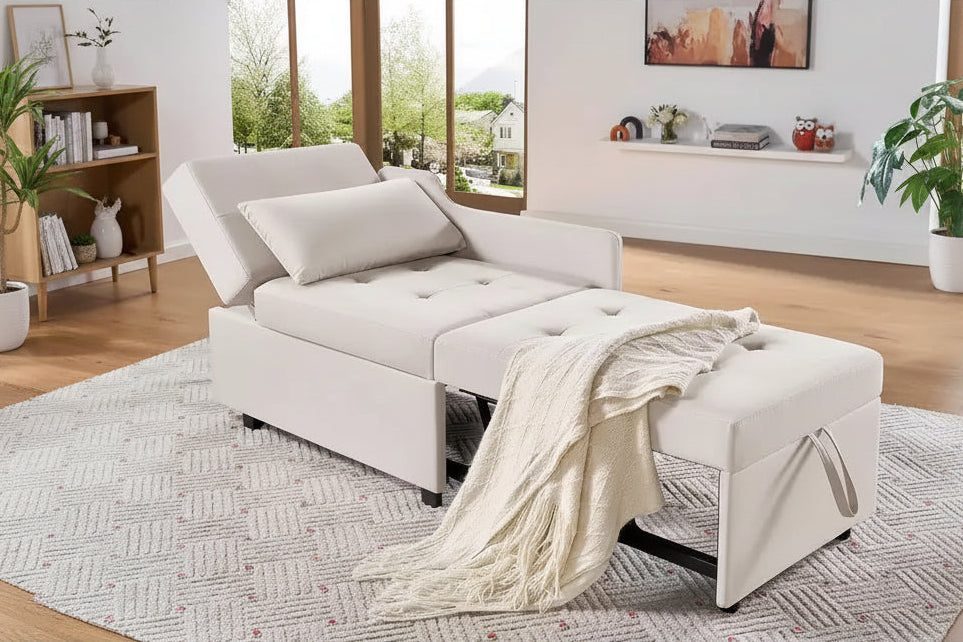 AMERLIFE 3-in-1 Sleeper Sofa Chair with Adjustable Backrest, Foldable Loveseat, Recliner