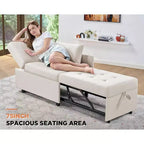 Fauteuil-lit 3-en-1 avec dossier réglable, causeuse pliable, fauteuil inclinable