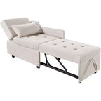 Fauteuil-lit 3-en-1 avec dossier réglable, causeuse pliable, fauteuil inclinable