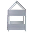 Lits superposés jumeaux avec têtes, pieds de lit et balustrades Gris