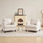 Fauteuil d'appoint, Fauteuil de salon en lin, Fauteuil de style moderne du milieu du siècle, Fauteuil de lecture confortable, Fauteuil de salon rembourré pour le salon, la chambre à coucher