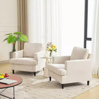 Fauteuil d'appoint, Fauteuil de salon en lin, Fauteuil de style moderne du milieu du siècle, Fauteuil de lecture confortable, Fauteuil de salon rembourré pour le salon, la chambre à coucher
