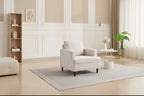 Fauteuil d'appoint, Fauteuil de salon en lin, Fauteuil de style moderne du milieu du siècle, Fauteuil de lecture confortable, Fauteuil de salon rembourré pour le salon, la chambre à coucher