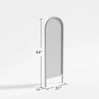 Miroir encadré en bois massif noir, style échelle, avec arc, 21 po l. x 64 po H