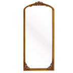 Miroir pleine longueur sculpté DIY rustique encadré en bois massif à arche de 30 po L x 69 po H, couleur or