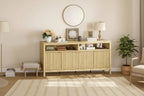 65.8 Inch Fluted Sideboard Buffet Cabinet with 4 Doors, Morden Kitchen Storage Cabinet with Fluted Door