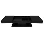 Table basse moderne relevable, 2 tiroirs cachés au fini lustré, table centrale rectangulaire multifonctionnelle pour salon