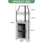 Meuble d'angle de bar à vin avec casier à vin détachable - Meuble de bar avec support en verre, petit buffet, meuble de rangement avec porte en maille