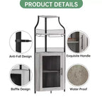Meuble d'angle de bar à vin avec casier à vin détachable - Meuble de bar avec support en verre, petit buffet, meuble de rangement avec porte en maille