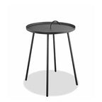 Table d'appoint ronde en acier inoxydable gris de 25 pouces