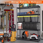 Étagère de garage robuste et réglable, 122 x 46 x 183 cm (L x l x H), étagère de rangement en métal d'une capacité de charge de 1134 kg, montage facile