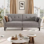 Canapé-lit futon de 89 pouces, canapé-lit moderne avec dossier et accoudoirs réglables, canapé-futon convertible pour salon, chambre à coucher, appartements