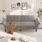 Canapé-lit futon de 89 pouces, canapé-lit moderne avec dossier et accoudoirs réglables, canapé-futon convertible pour salon, chambre à coucher, appartements