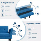 Canapé-lit futon de 89 pouces, canapé-lit moderne avec dossier et accoudoirs réglables, canapé-futon convertible pour salon, chambre à coucher, appartements