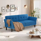 89 Inch Futon Sofa Bed, Modern Sleeper Couch with Adjustable Backrest & Armrest, Convertible Futon Couch for Living Room, Bedroom, Apartments