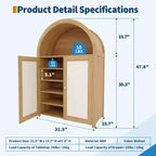 Meuble à chaussures 5 niveaux avec portes en rotin et étagères réglables pour entrée, couloir, salon, bois naturel