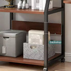 Meuble d'imprimante, desserte d'imprimante mobile à 3 niveaux avec étagère de rangement, chariot d'imprimante roulant multifonctionnel avec roulettes pour l'organisation du bureau à domicile