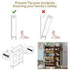 Meuble à chaussures 3 niveaux en rotin avec tiroirs basculants et étagères réglables, grille supérieure, organisateur de rangement de chaussures étroit pour entrée, couloir ou chambre