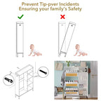 Meuble à chaussures 3 niveaux en rotin avec tiroirs basculants et étagères réglables, grille supérieure, organisateur de rangement de chaussures étroit pour entrée, couloir ou chambre