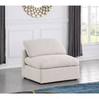 Fauteuil sans accoudoirs en tissu texturé lin Indulge