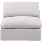 Fauteuil sans accoudoirs en tissu texturé lin Indulge