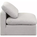 Fauteuil sans accoudoirs en tissu texturé lin Indulge