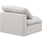 Fauteuil sans accoudoirs en tissu texturé lin Indulge