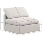 Fauteuil sans accoudoirs en tissu texturé lin Indulge