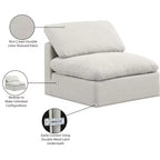 Fauteuil sans accoudoirs en tissu texturé lin Indulge