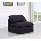Fauteuil sans accoudoirs en tissu texturé lin Indulge