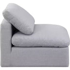 Fauteuil sans accoudoirs en tissu texturé lin Indulge