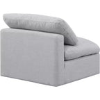 Fauteuil sans accoudoirs en tissu texturé lin Indulge
