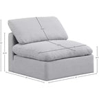 Fauteuil sans accoudoirs en tissu texturé lin Indulge