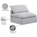 Fauteuil sans accoudoirs en tissu texturé lin Indulge