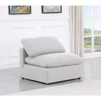 Fauteuil sans accoudoirs en tissu texturé lin Indulge