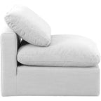 Fauteuil sans accoudoirs en tissu texturé lin Indulge