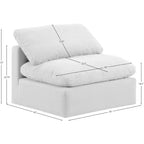 Fauteuil sans accoudoirs en tissu texturé lin Indulge