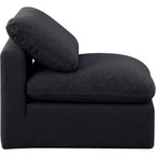 Fauteuil sans accoudoirs en tissu texturé lin Indulge