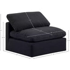 Fauteuil sans accoudoirs en tissu texturé lin Indulge