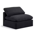 Fauteuil sans accoudoirs en tissu texturé lin Indulge