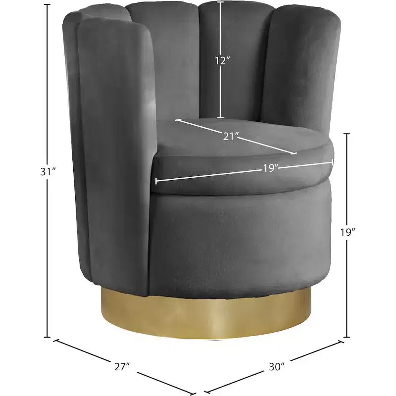 Fauteuil d'appoint en velours Lily