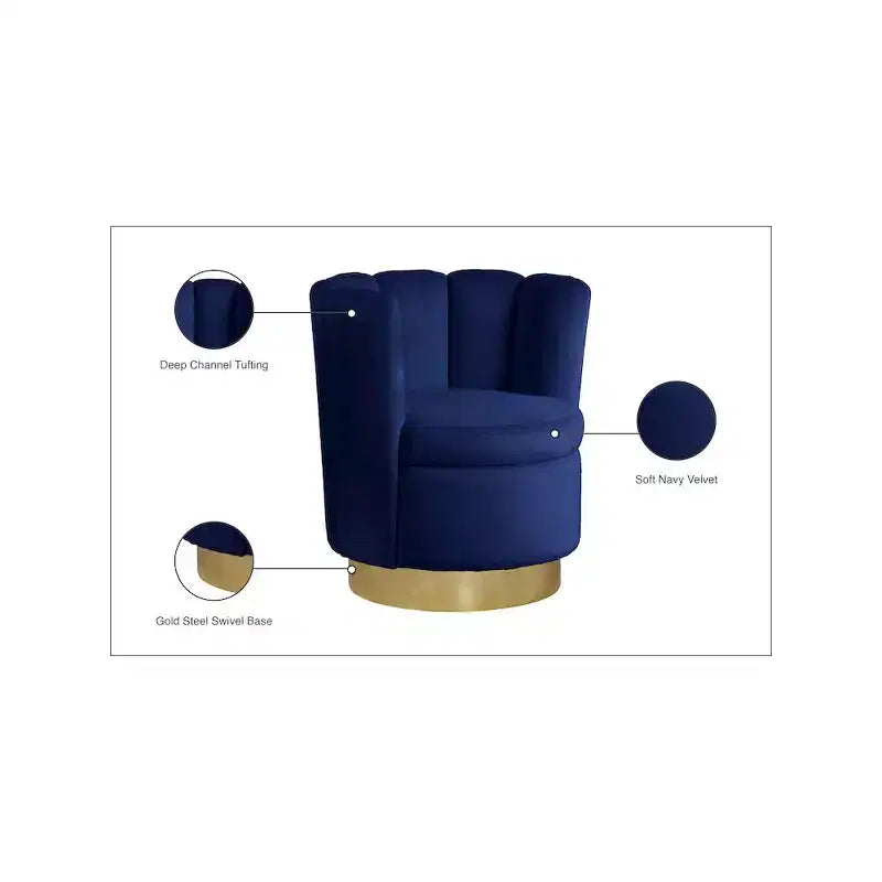 Fauteuil d'appoint en velours Lily