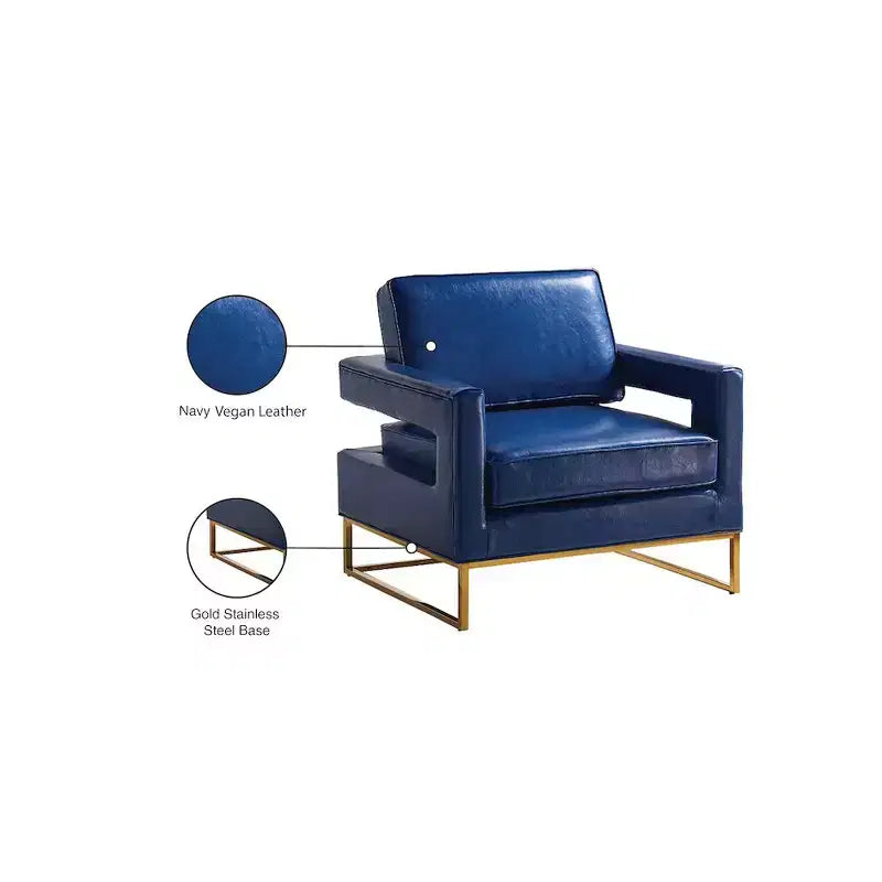 Fauteuil d'appoint Amelia en cuir végétalien