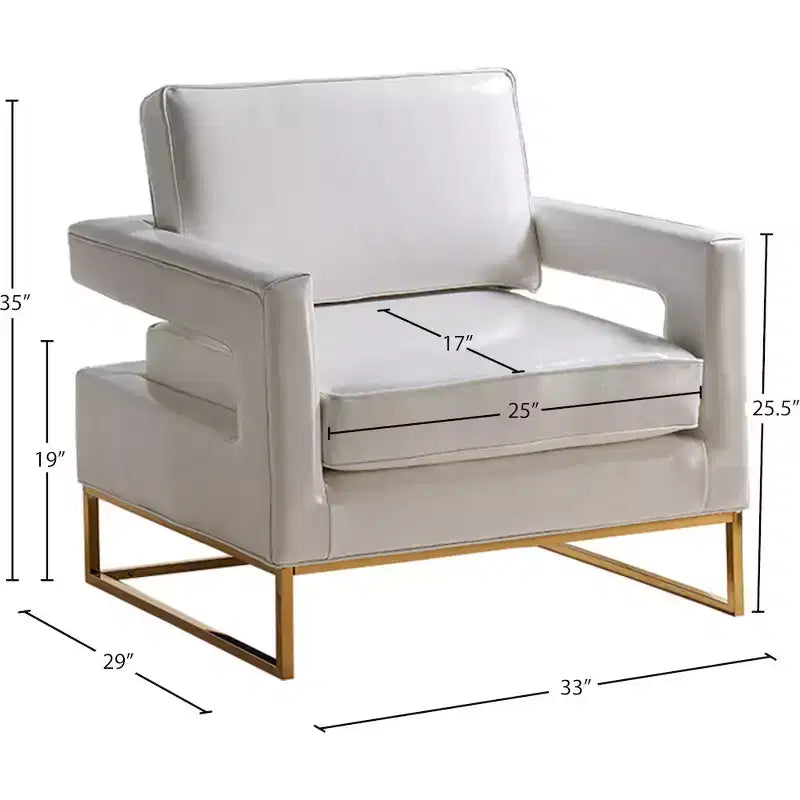 Fauteuil d'appoint Amelia en cuir végétalien