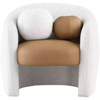 Fauteuil d'appoint en similicuir / tissu bouclé