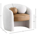 Fauteuil d'appoint en similicuir / tissu bouclé