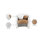 Fauteuil d'appoint en similicuir / tissu bouclé