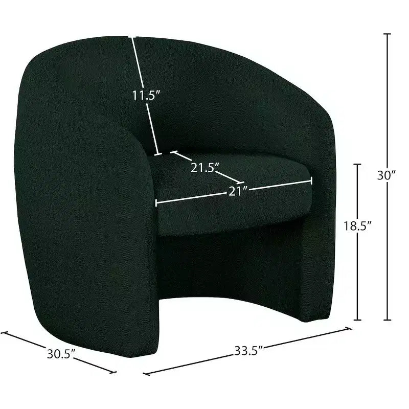 Fauteuil d'appoint Acadia en similicuir végane et tissu bouclé
