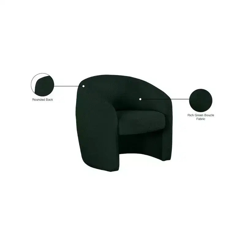 Fauteuil d'appoint Acadia en similicuir végane et tissu bouclé