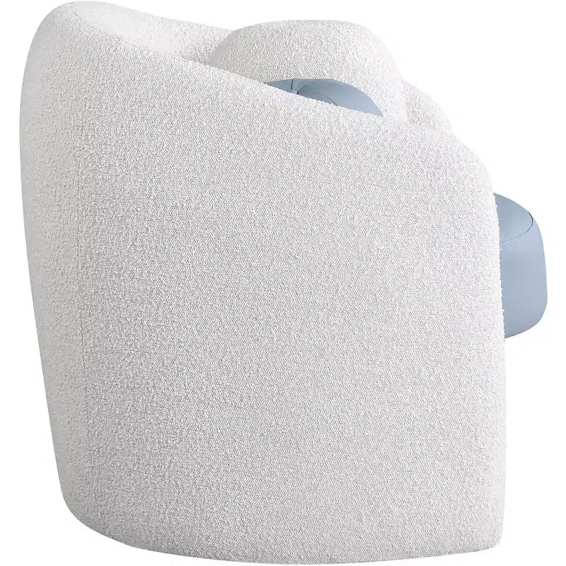 Fauteuil d'appoint Acadia en similicuir végane et tissu bouclé